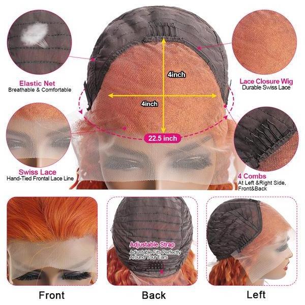 Cheap Raw Hair 350 Copper Ginger Orange Colored Wig Transparent Lace Front Wigs Human Hair HD Lace Frontal Glueless Wig Vendors