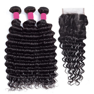 Wholesale 12A Grade Raw Virgin Deep Wave Curly Bundles 10A Mink Brazilian Hair Bundles Burmese Curly Bundles Cambodian Hair