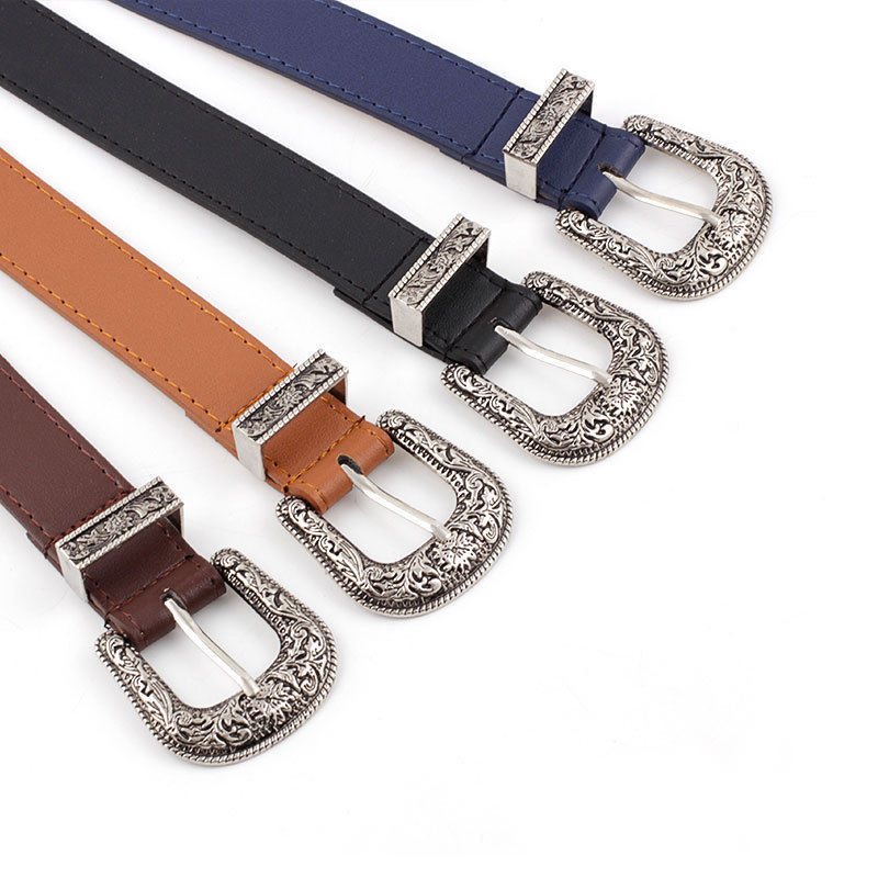 Hot sale New women pin buckle belt retro high quality wide leather belt for wholesale