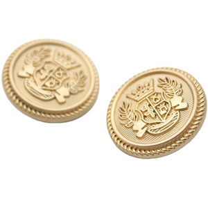 Wholesale Button Fancy Clothes Vintage Ladies Golden Factory Shank customised Metal Clothing Sewing Loop Buttons