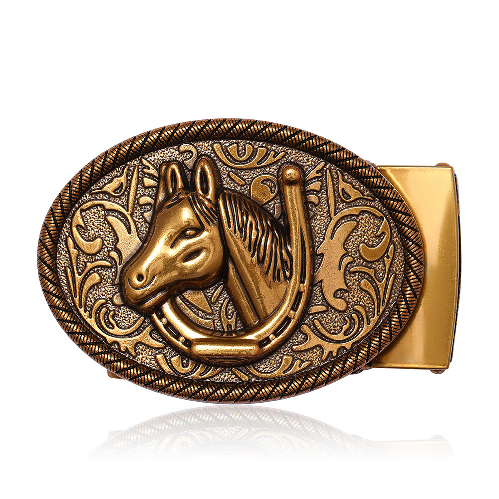 Manufacture custom designers 3D 40Mm Brass Stainless Steel Zinc Alloy Metal Belt Buckles For Men Western cowboy buckle