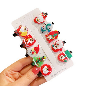 Christmas Hair clip set Christmas Tree bow Ladies holiday gift do not hurt hair mini trumpet hair clip