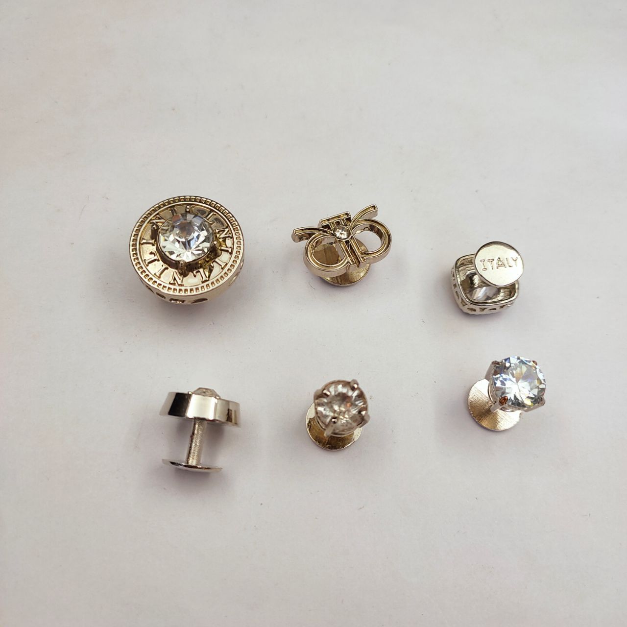 Tuxedo Stud Buttons Factory Make Custom Logo Cloth Button Studs Removable Rhinestones Zinc Alloy Cuff Links Cufflink Gold Men's