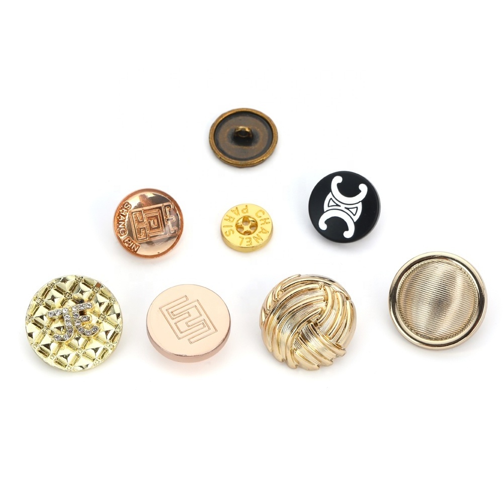 custom logo metal shank button Jeans Buttons metal embossed button for Garment