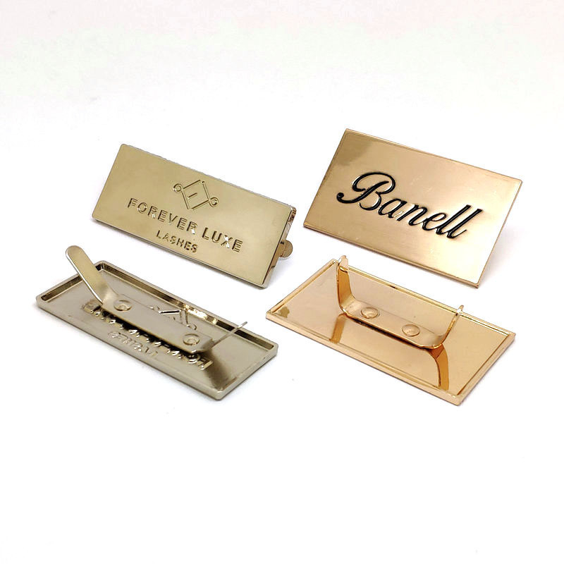 Pin sign bag handbag furniture clothing metal tag new square die casting logo Letter hardware accessories