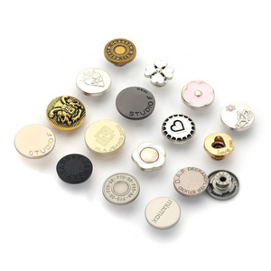 custom logo metal shank button Jeans Buttons metal embossed button for Garment