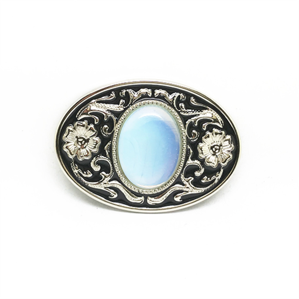 Factory Western cowboy Personalized trend inlaid gemstone turquoise unisex alloy belt buckle