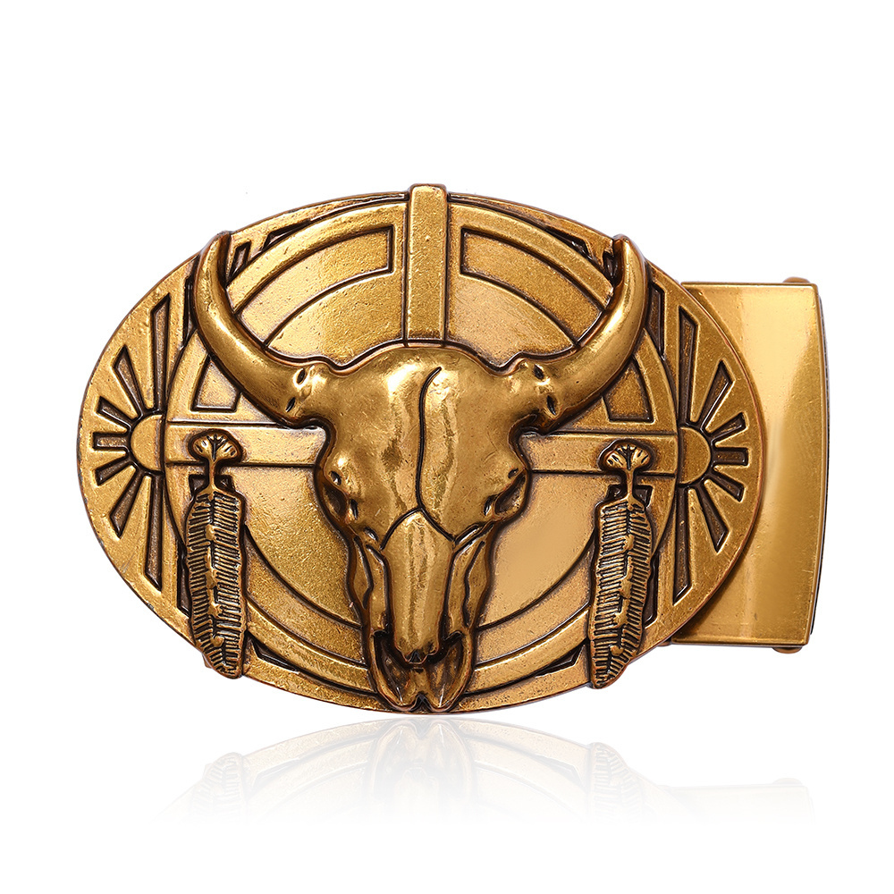 Manufacture custom designers 3D 40Mm Brass Stainless Steel Zinc Alloy Metal Belt Buckles For Men Western cowboy buckle