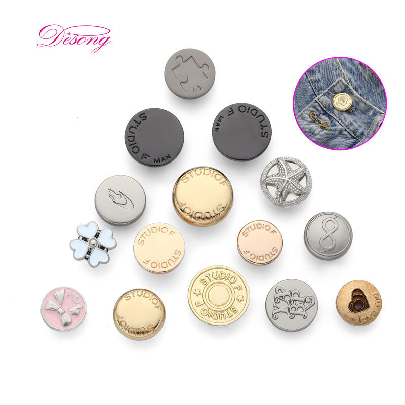 Shank Button for Clothes Gold Embossed Brass Plated Metal High Quality Button Manufacturer Wholesale Customized Jacket Lace Free