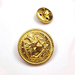 Custom Size Metal Coat Button Logo Pattern Embossed Brass Metal Hand Sewing Blazer Gold Buttons