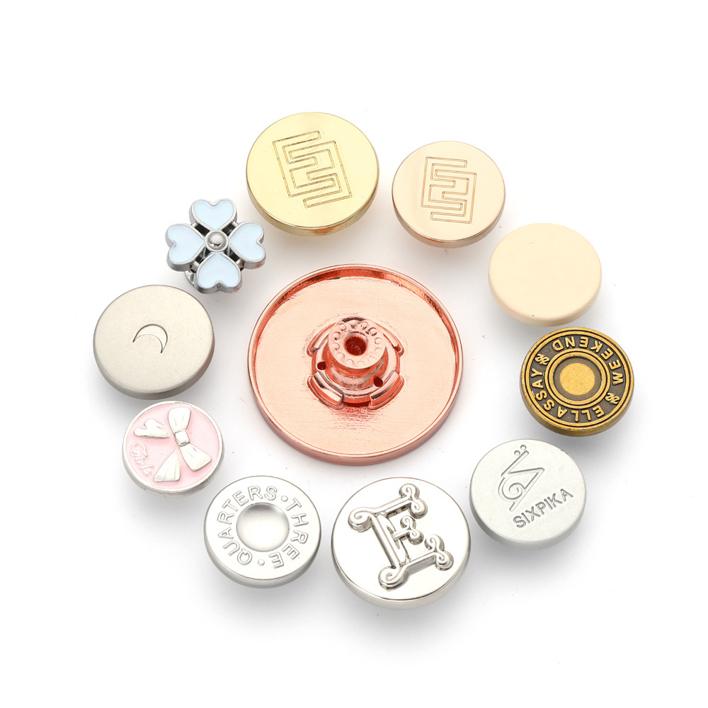 Shank Button for Clothes Gold Embossed Brass Plated Metal High Quality Button Manufacturer Wholesale Customized Jacket Lace Free