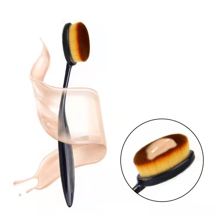 No.55 makeup beauty tool flat top custom make-up large black handle single brushes kabuki liquid foundation concealer brush