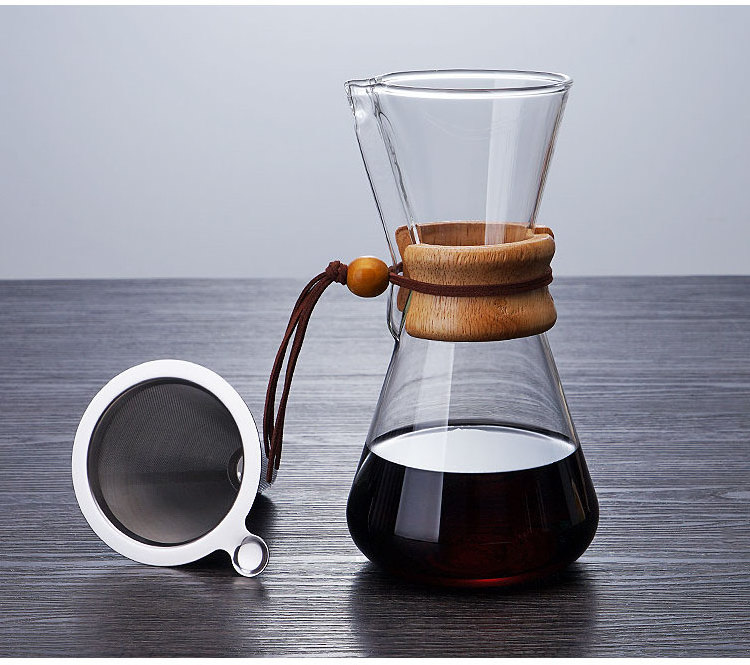 heat resistant glass pour over coffee share pot