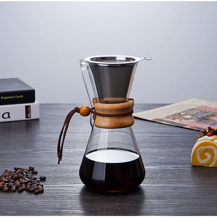 heat resistant glass pour over coffee share pot