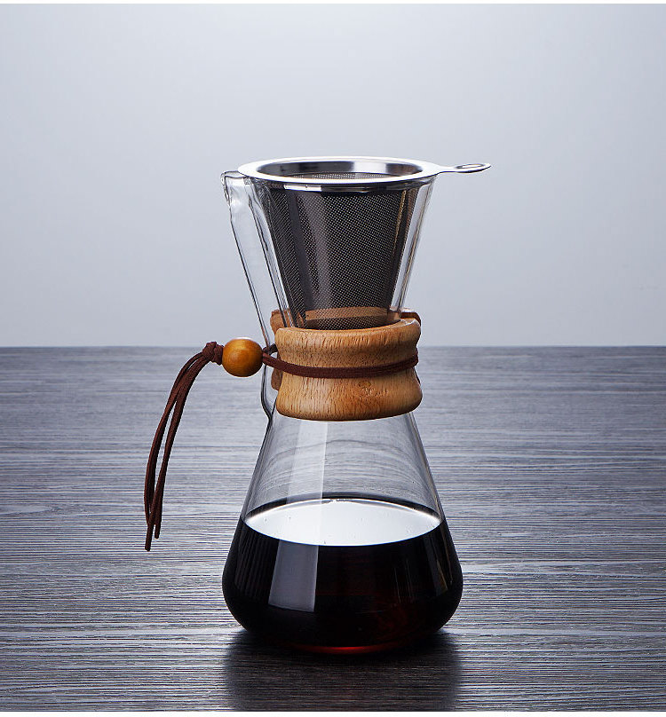 heat resistant glass pour over coffee share pot