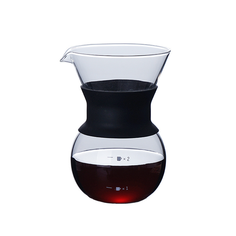 Carafe Convenient Pour over Stainless Steel Filter Coffee Dripper glass coffee maker