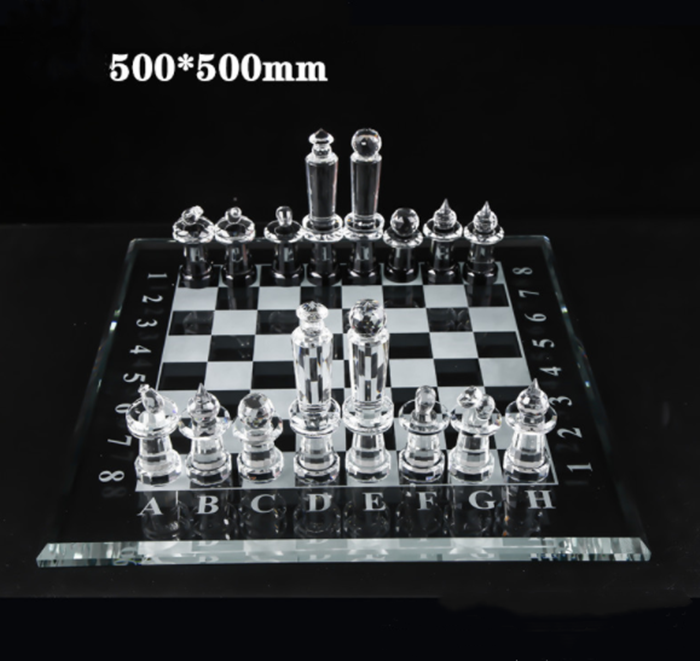 Luxury chess board modern glass chess set  international chess