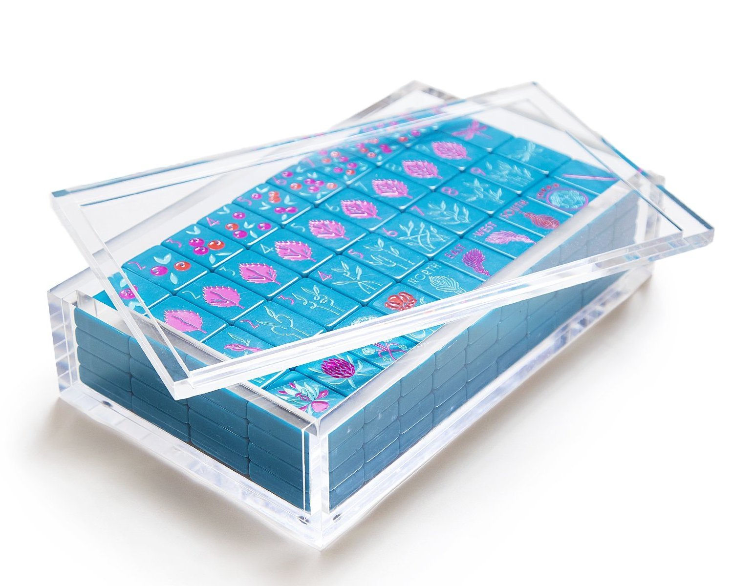 factory clear american mahjong acrylic lucite board game display box transparent acrylic mahjong set