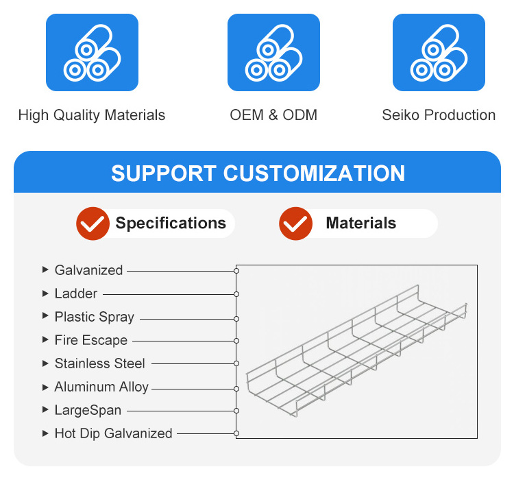 The New Listing Low Price 50mm*50mm zinc Composite Galvanized cable ladder rack tray