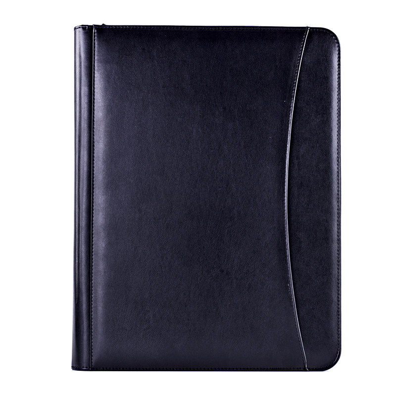 a4 pu leather zippered business portfolio conference file folder cover a5 case bag organizer agenda manufacture gift set