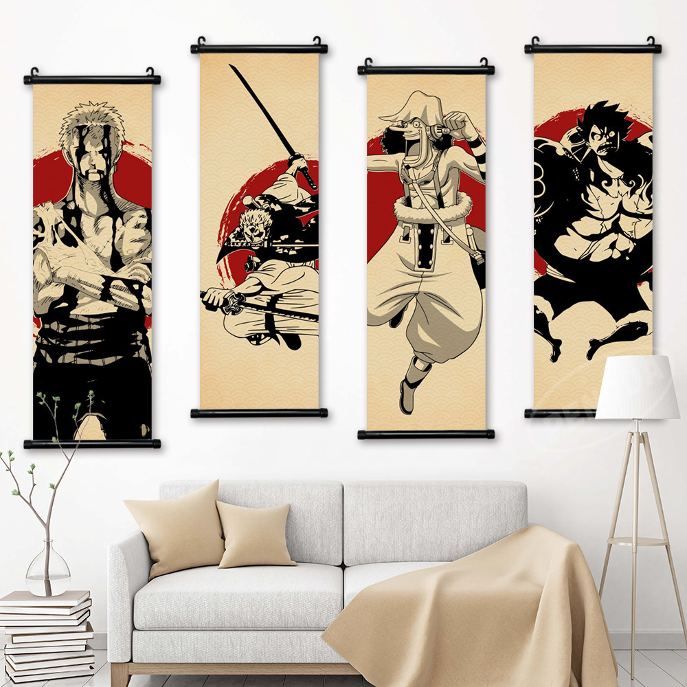 Japanese Scroll painting kids Canvas Anime Pictures Modern Painting Print Poster Wall Art Hanging Scrolls Home Decor