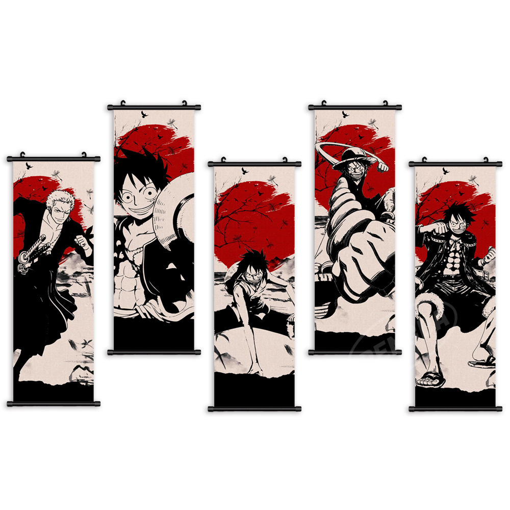 Japanese Scroll painting kids Canvas Anime Pictures Modern Painting Print Poster Wall Art Hanging Scrolls Home Decor