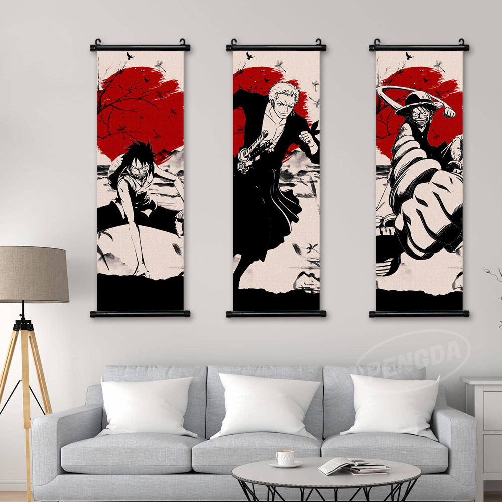 Japanese Scroll painting kids Canvas Anime Pictures Modern Painting Print Poster Wall Art Hanging Scrolls Home Decor