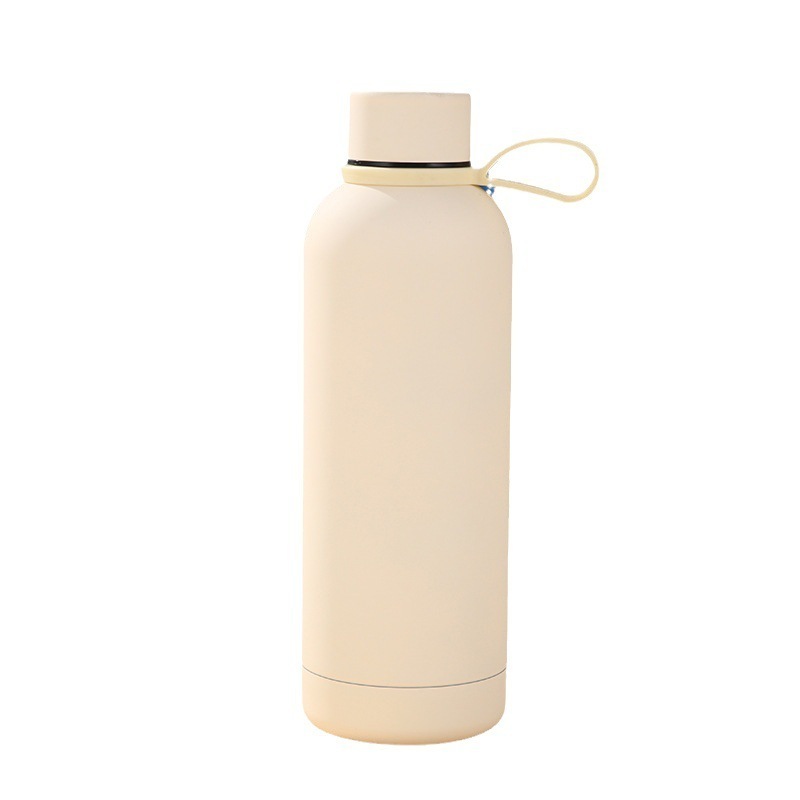 350ml 500ml 750ml 1000ml Double Wall Small Mouth Stainless Steel Water Bottle with Soft Touch Rubber Paint with Silicone Handle