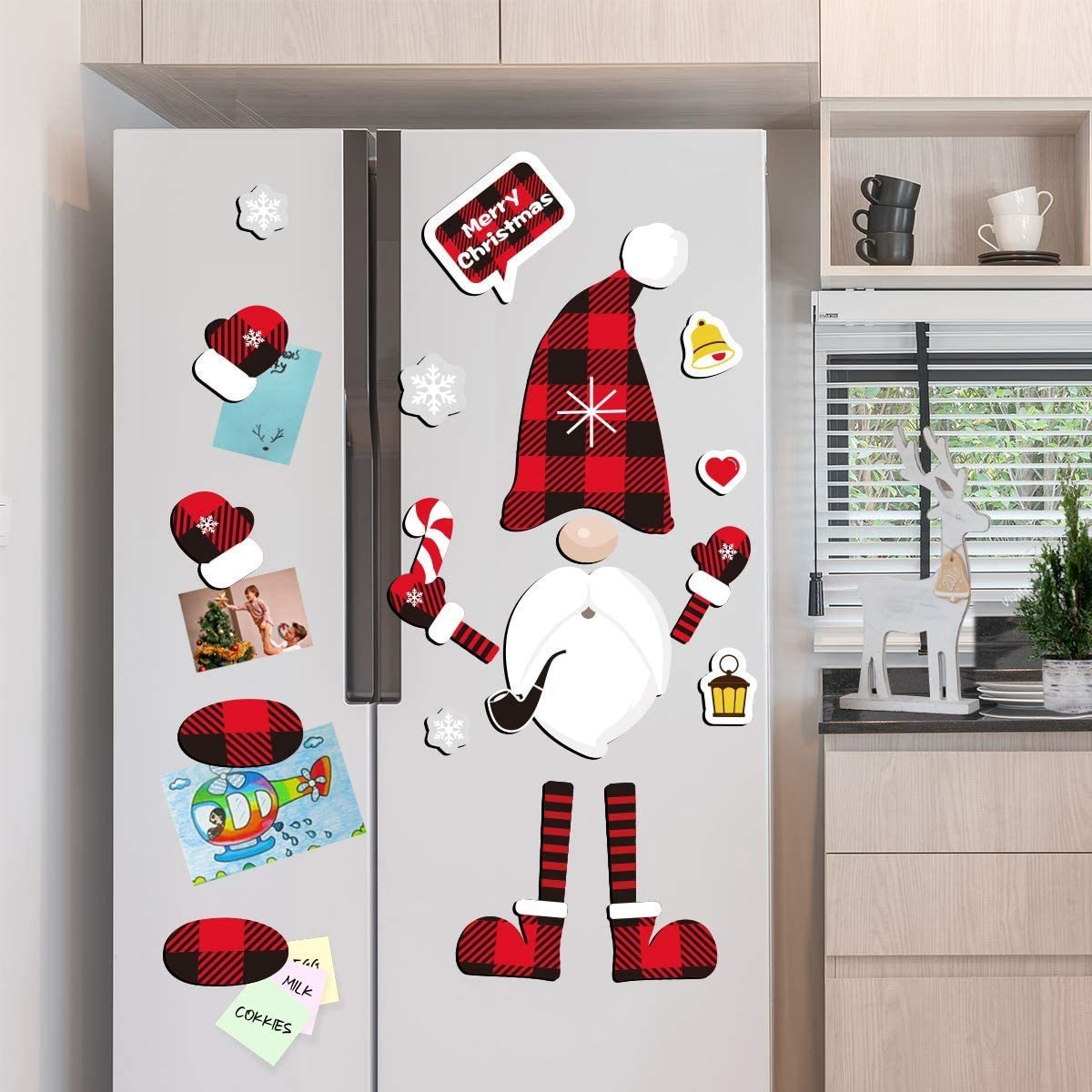 Christmas Gnomes Magnet Set Magnetic  Christmas Decorations for Metal Door, Cabinets