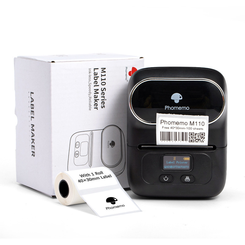 Barcode label printer M110 label maker portable sticker shipping address printer thermal QR code machine for printing price tags