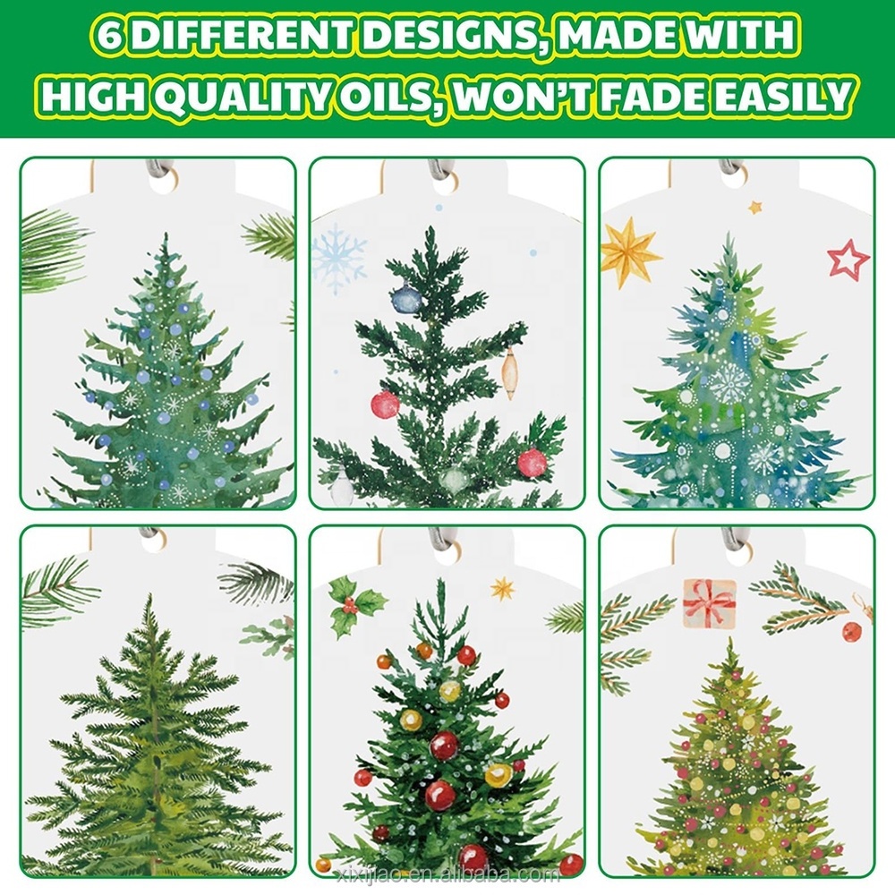 Christmas Car Hanging Air Freshener Long Lasting Fir Hanging Scented Ornaments for Car Dresser Drawer Closet Decor