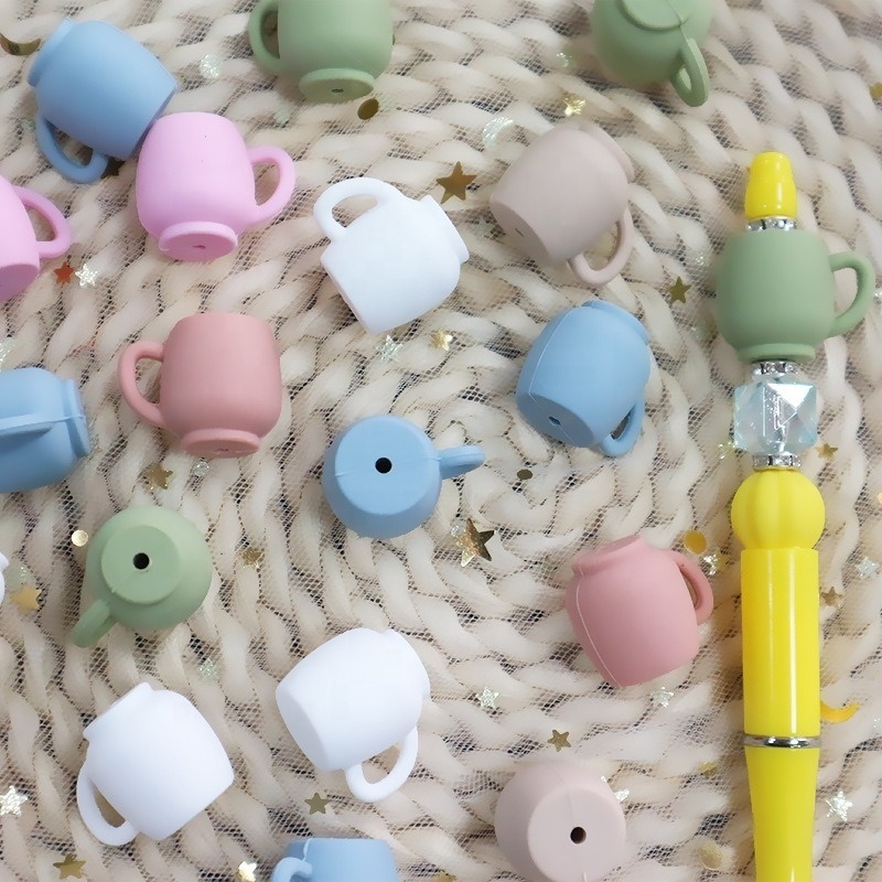 BPA Free Cup Shapes Soft Silicone Baby Teething Beads silicone beads For Jewelry Making to Bracelets DIY Chain Pen Beads