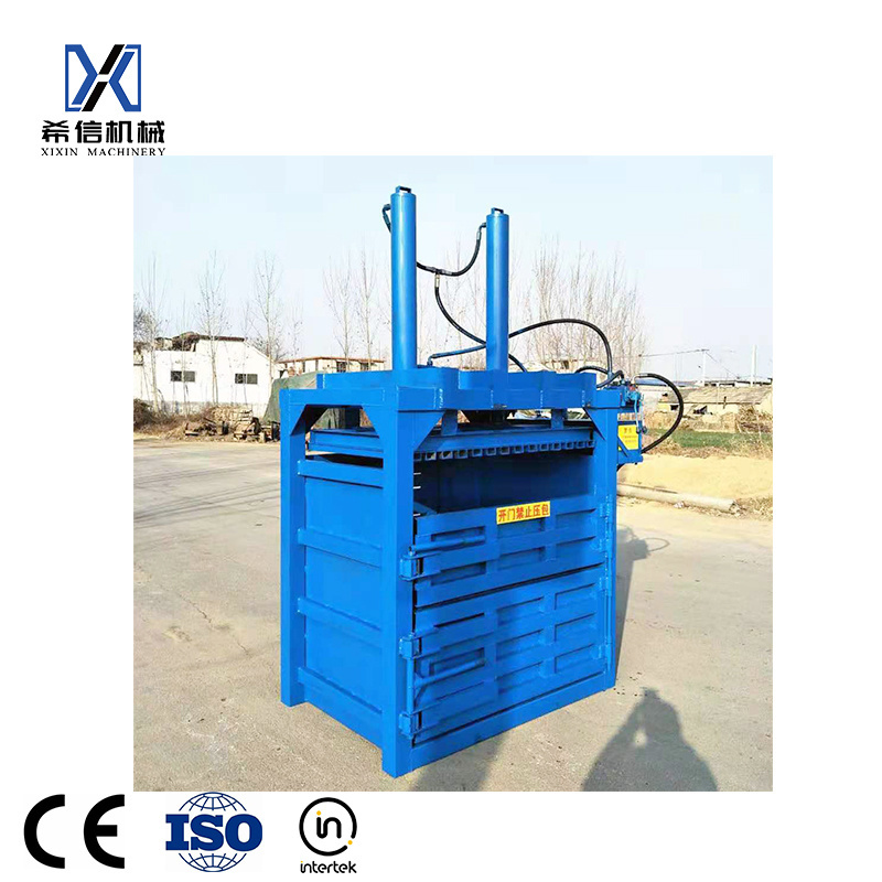 Straw bale press machine hay compress hydraulic baler waste paper/Vertical straw baler compress machine for sale