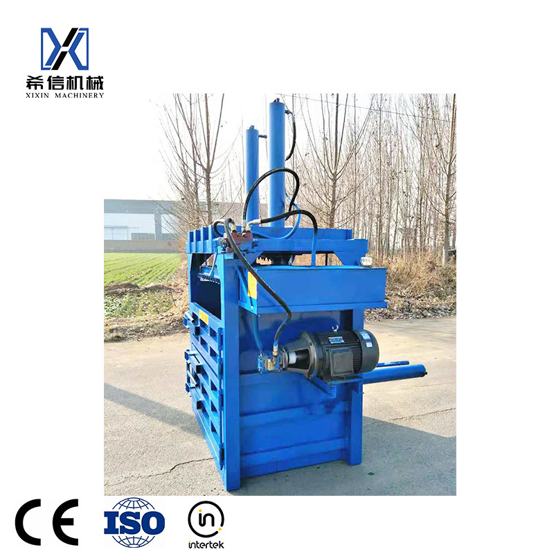 Straw bale press machine hay compress hydraulic baler waste paper/Vertical straw baler compress machine for sale