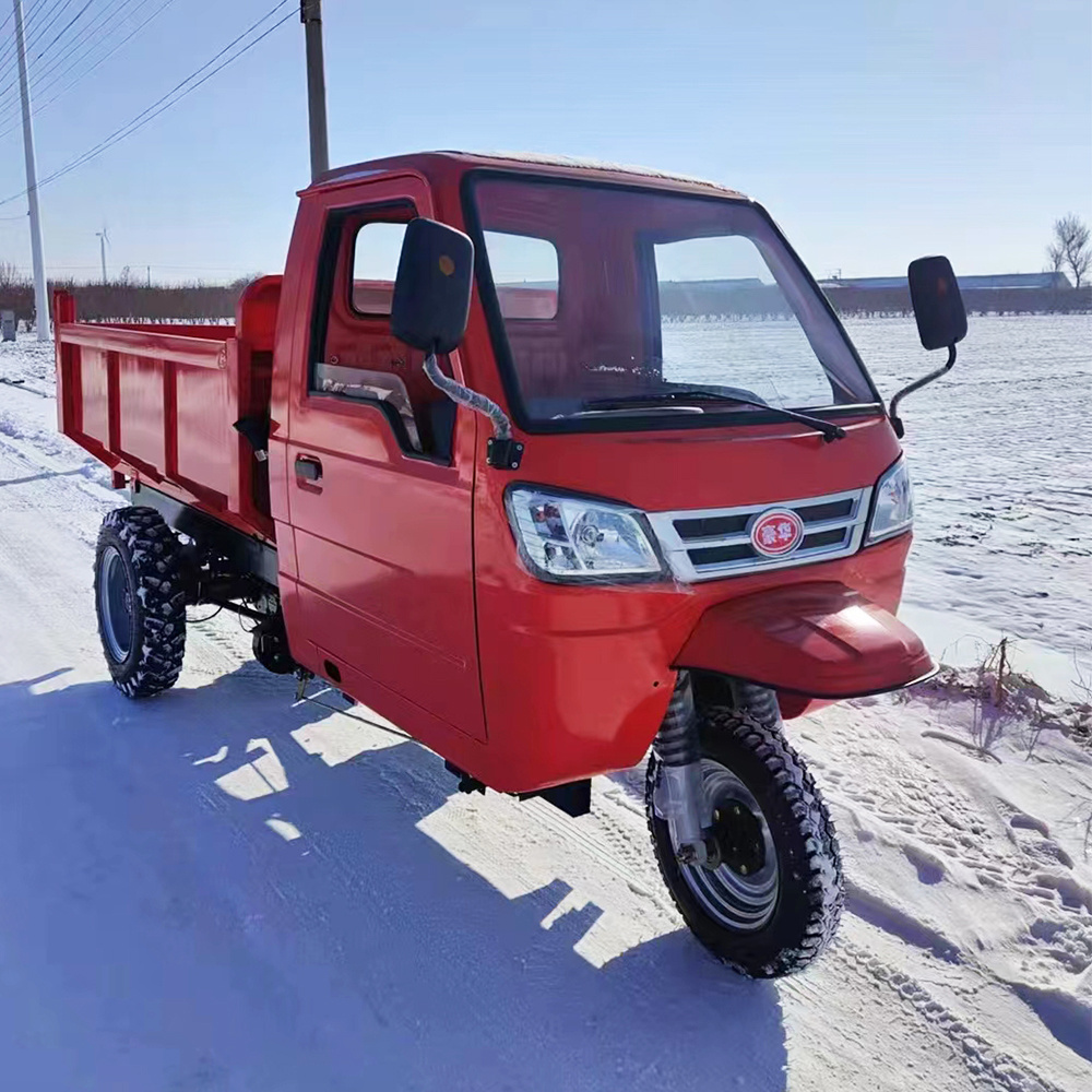 Three-door tricycles cargo cabin motor tricycle 3 wheel diesel dump truck