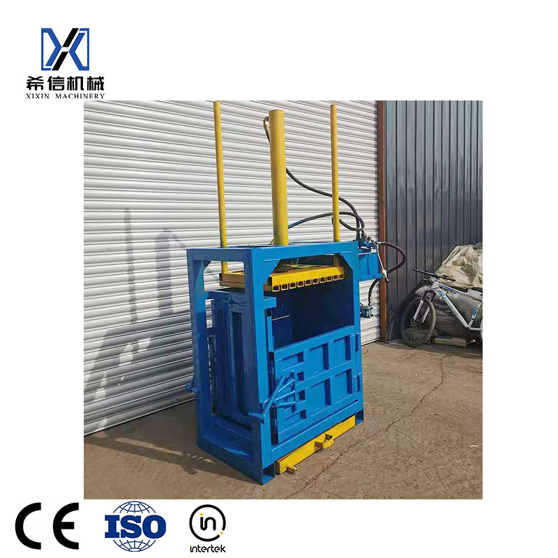 Straw bale press machine hay compress hydraulic baler waste paper/Vertical straw baler compress machine for sale