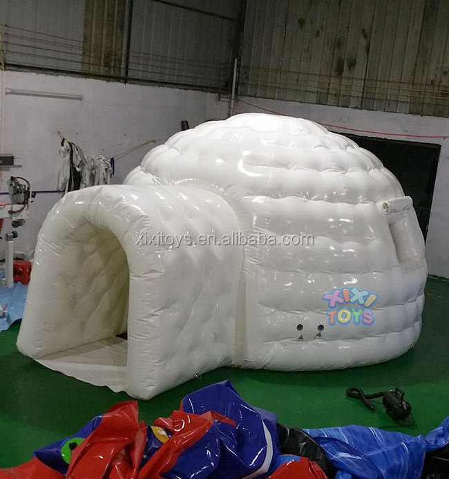 3.8m Dia Airtight Outdoor Inflatable Snow Igloo Tent / Air Sealed Inflatable Ice Dome Tent For Kids Play Inside