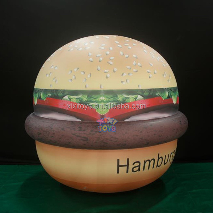 Advertising Huge Airtight PVC Inflatable Hamburger Replica Models,Inflatable Burger Balloons For Burger Shops Promotions