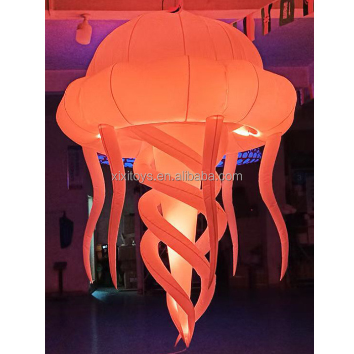 Ceiling Roof Hanging LED light event decorations RGB inflatable led light jellyfish balloons for club or bar