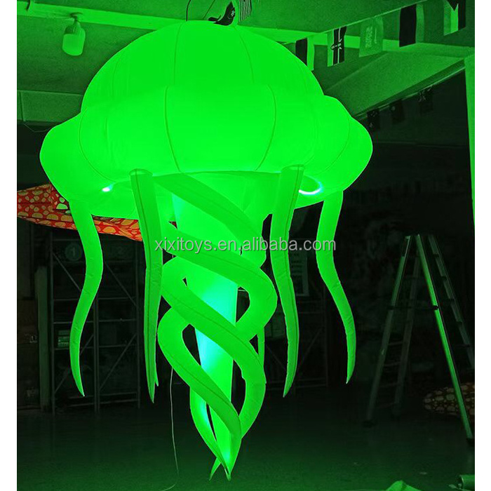 Ceiling Roof Hanging LED light event decorations RGB inflatable led light jellyfish balloons for club or bar