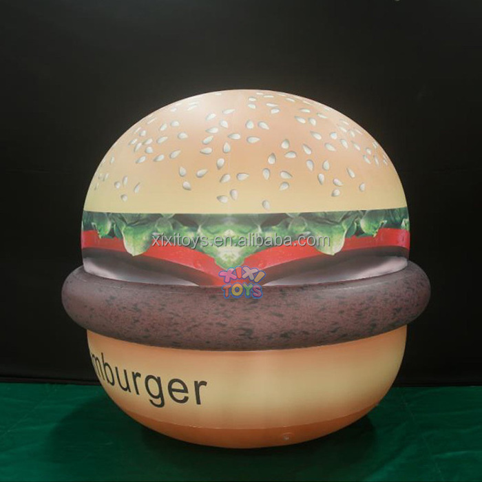 Advertising Huge Airtight PVC Inflatable Hamburger Replica Models,Inflatable Burger Balloons For Burger Shops Promotions