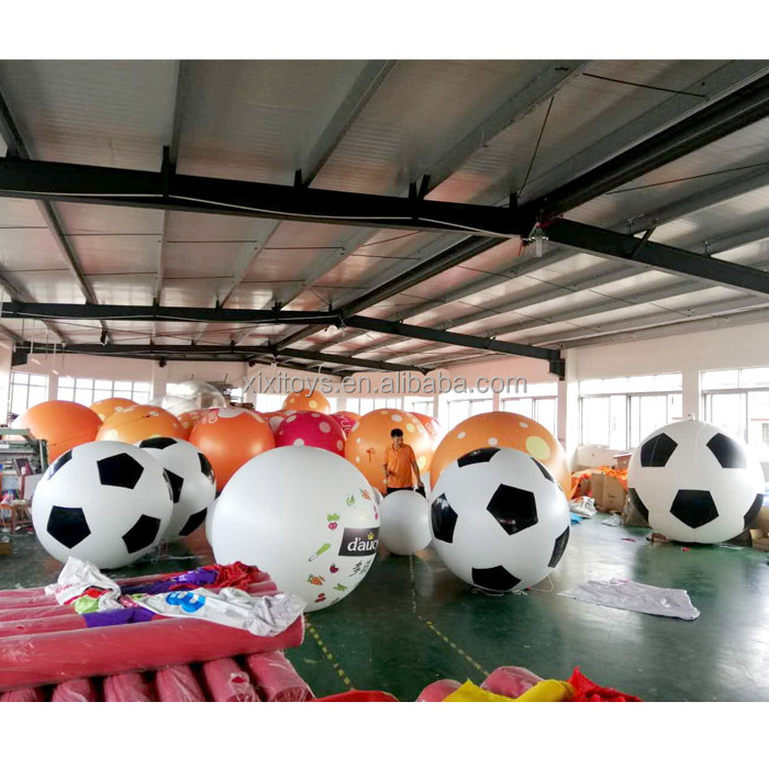 Logo Printed Giant Airtight PVC Inflatable Helium Football Models/Huge Inflatable Volleyball Balloon For Advertising