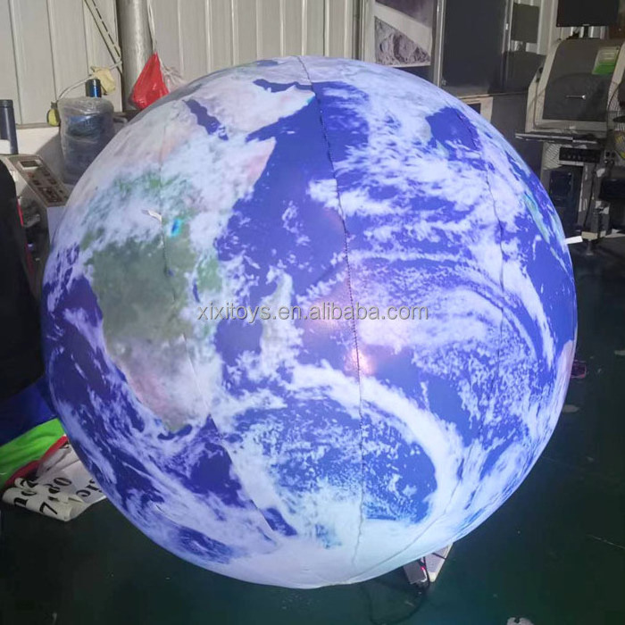 Dia 1.5m/5ft inflatable LED lighting earth planets balloons,air continuous Inflatable globe earth for festival decoration