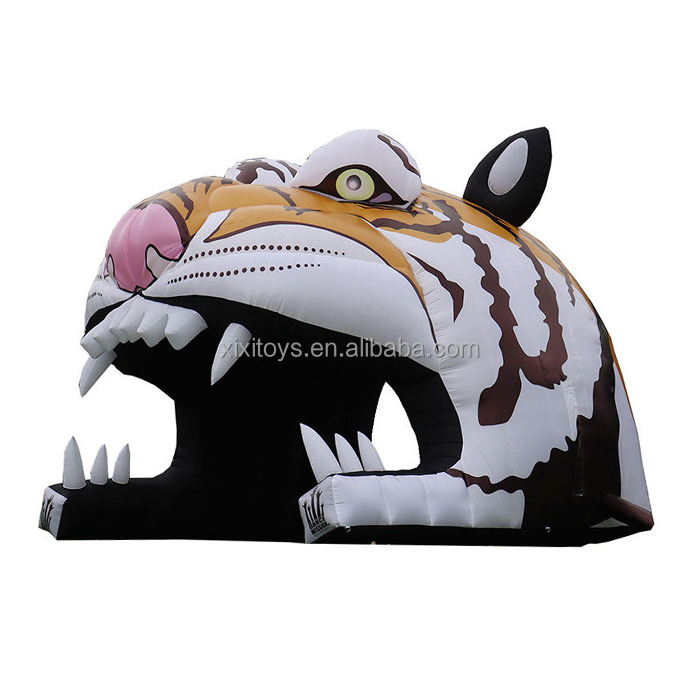 Advertising Inflatable Tiger Head Football Tunnel For Sport Events,Giant Inflatable Mascot Tiger Soccer Entrance