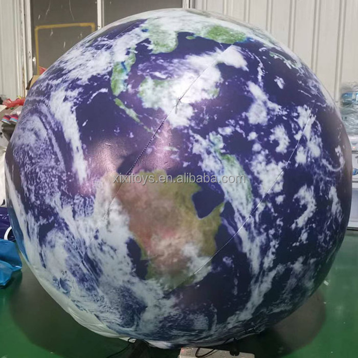 Dia 1.5m/5ft inflatable LED lighting earth planets balloons,air continuous Inflatable globe earth for festival decoration