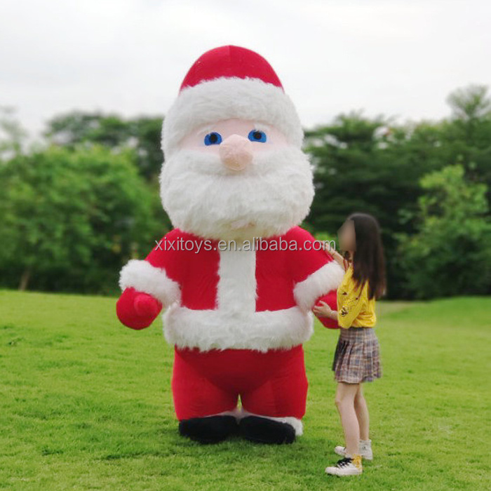 Stage performance adult cheap wearable walking mascot inflatable walking snowman cartoon mascot costume for party