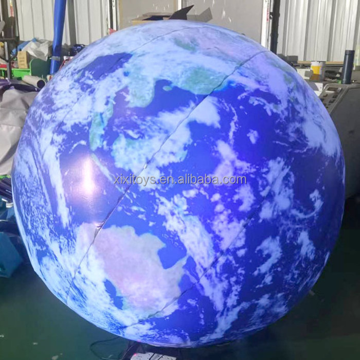 Dia 1.5m/5ft inflatable LED lighting earth planets balloons,air continuous Inflatable globe earth for festival decoration