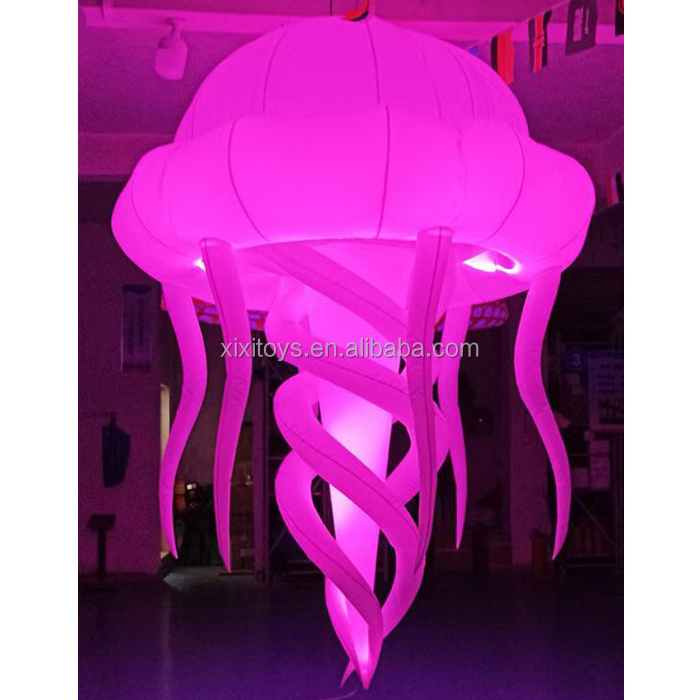 Ceiling Roof Hanging LED light event decorations RGB inflatable led light jellyfish balloons for club or bar