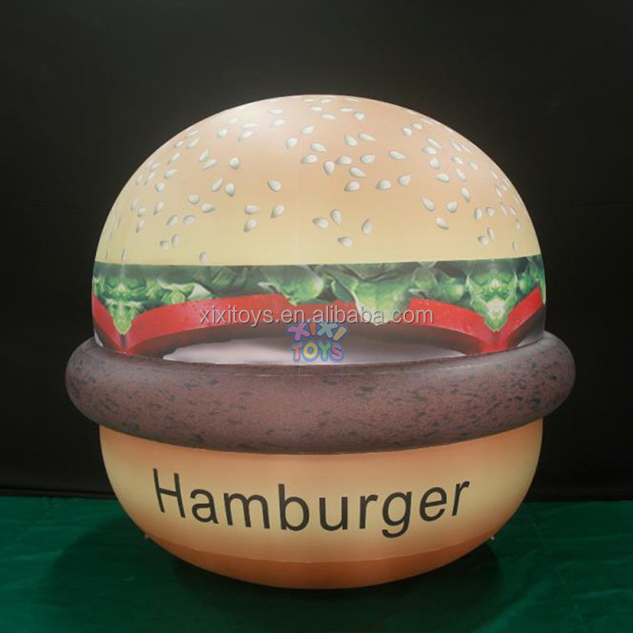 Advertising Huge Airtight PVC Inflatable Hamburger Replica Models,Inflatable Burger Balloons For Burger Shops Promotions