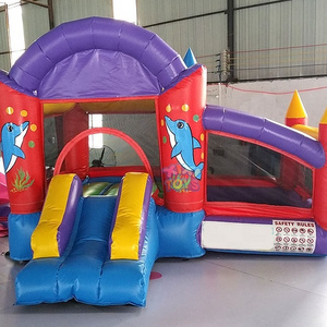 kids mini inflatable bouncy castle combo with ball pit / small inflatable toddler bouncer with ball pit pool